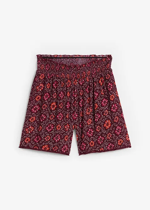 Krinklade shorts med mönster och resår, bonprix