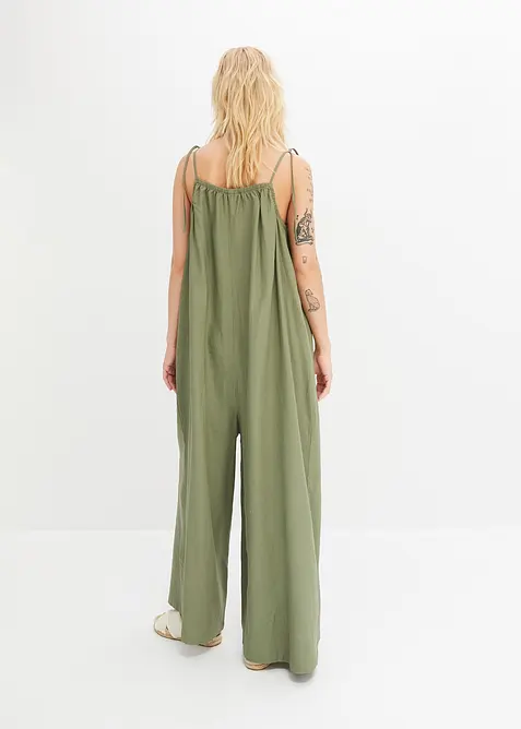 Jumpsuit i linne och viskos, bonprix