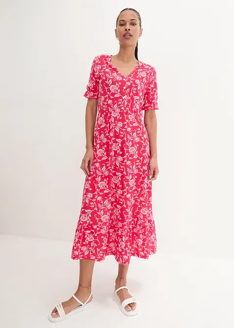 Jerseyklänning i följsam viskos, bonprix