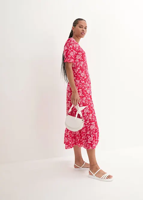 Jerseyklänning i följsam viskos, bonprix