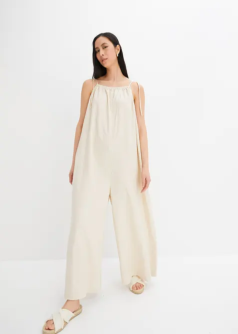 Jumpsuit i linne och viskos, bonprix