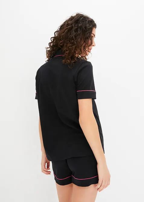 Pyjamas med knappsl&aring; och shorts, bonprix