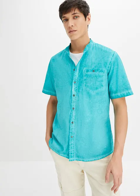 Kort&auml;rmad skjorta med tv&auml;ttad look, bonprix