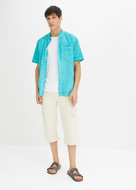 Kort&auml;rmad skjorta med tv&auml;ttad look, bonprix