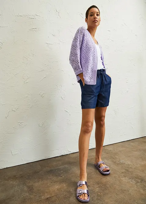 Hålmönstrad cardigan, bonprix