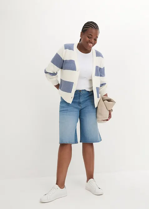 Jeansshorts, High Waist, skön midja, bonprix