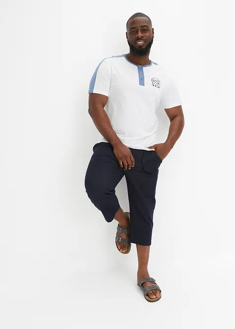 3/4-sweatbyxa i denimlook med bekv&auml;m midja, bonprix