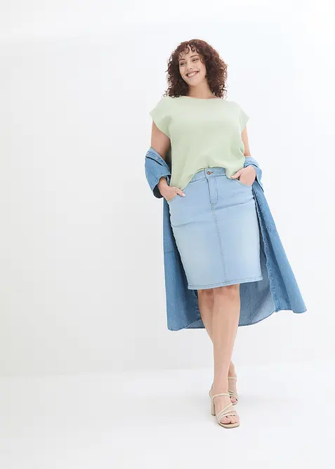 Stretchig jeanskjol, bonprix