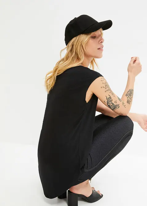 Topp med längre rygg i böljande viskosmix, bonprix