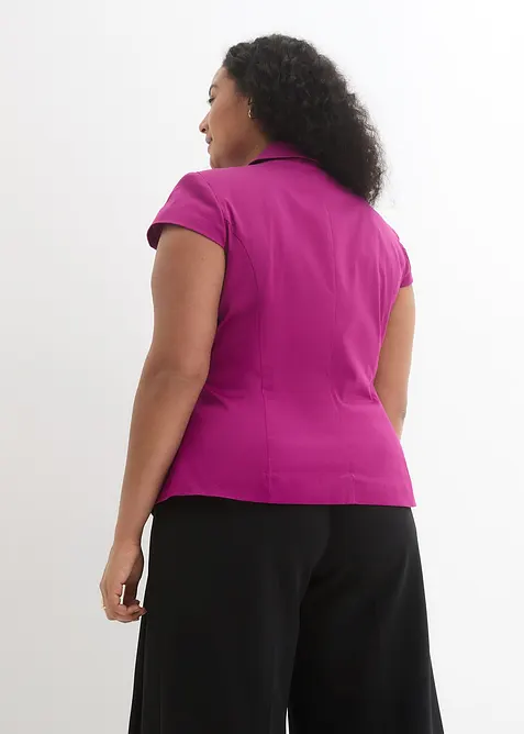 Kort&auml;rmad kavaj i bomullssatin, bonprix