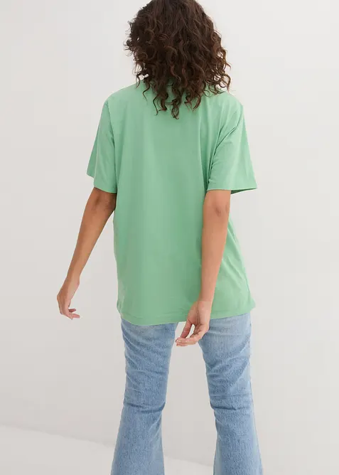 Vid l&aring;ng topp med V-ringning (5-pack), kort&auml;rmad, bonprix