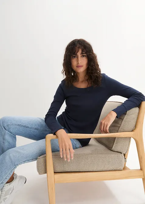 Långärmad bomullstopp, bonprix