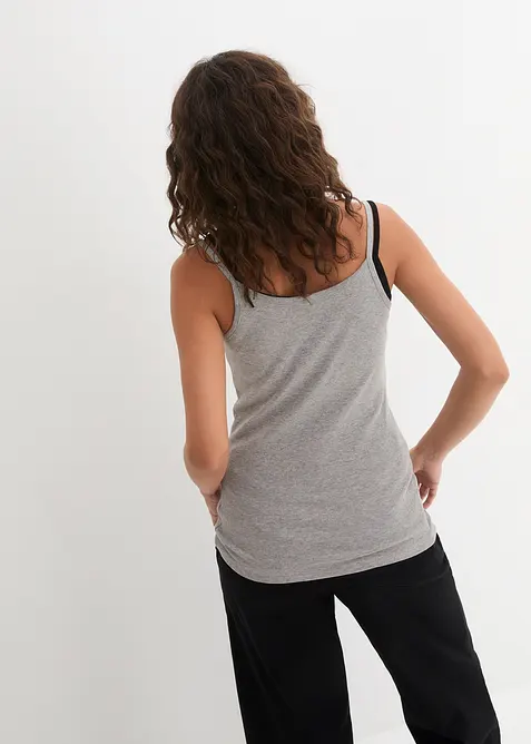 Linne med smala axelband, av bomull (3-pack), bonprix