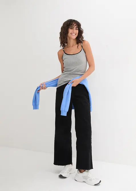 Linne med smala axelband, av bomull (3-pack), bonprix