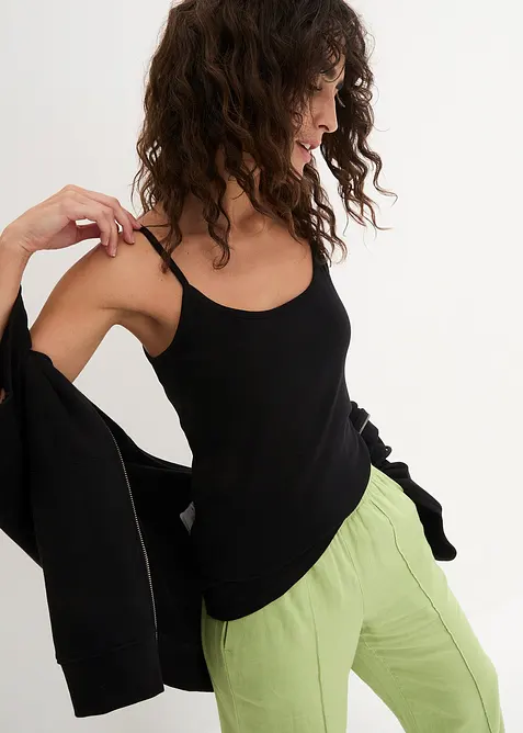 Linne med smala axelband, av bomull (3-pack), bonprix