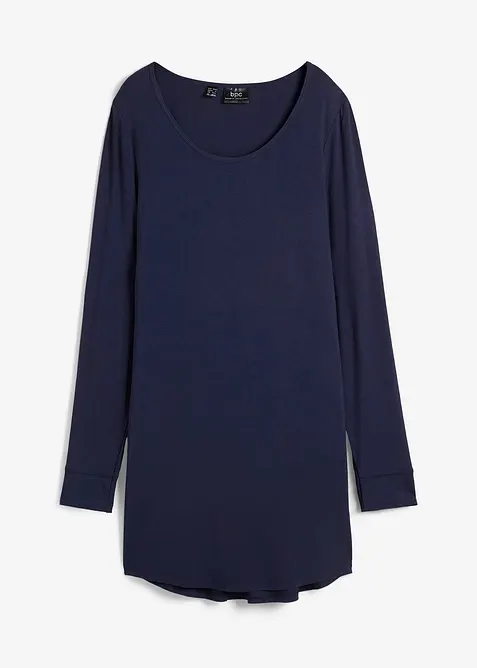 Lång topp av viskos, långärmad, bonprix