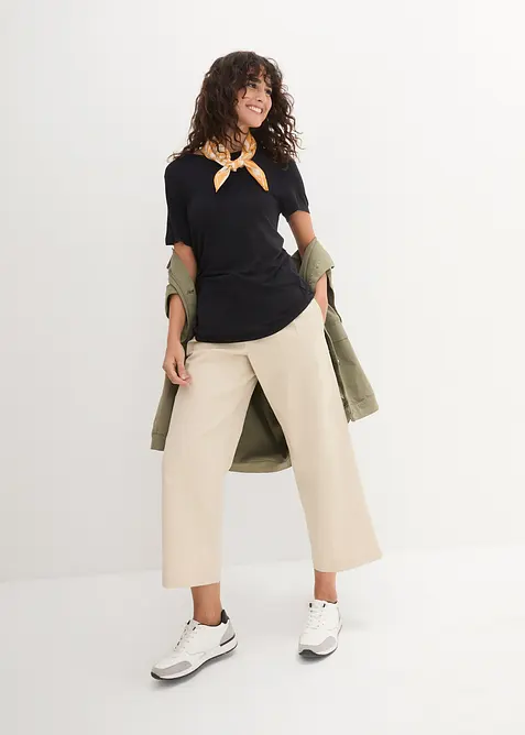 Lång topp i mjuk viskos, bonprix