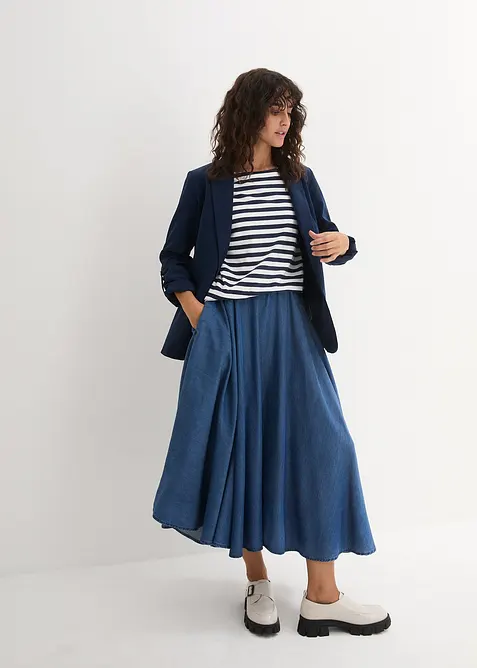 Topp med b&aring;tringning och trekvarts&auml;rm, bonprix