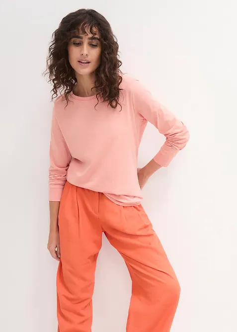 Lång topp med rund halsringning (5-pack), bonprix