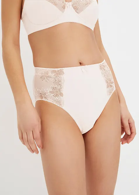 Formande trosa med broderi (2-pack), bonprix