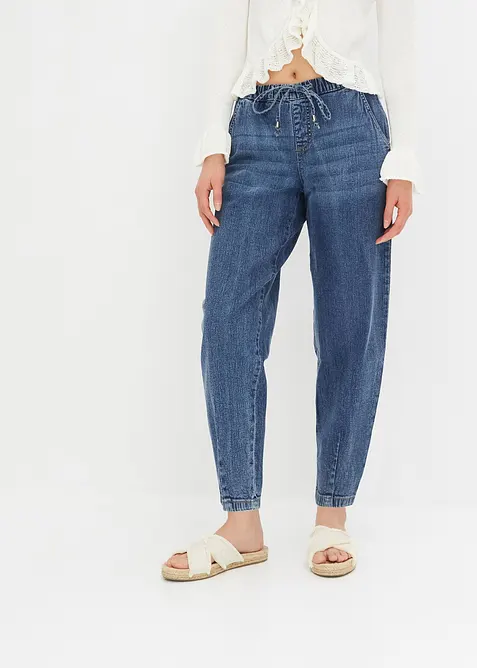Barrel Jeans Mid Waist, med bekväm midja, bonprix