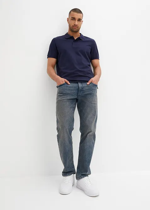 Kortärmad pikétröja i bomull, bonprix