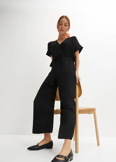 Jumpsuit med korta &auml;rmar, bonprix