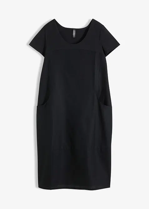 Klänning i luftig linnemix, bonprix