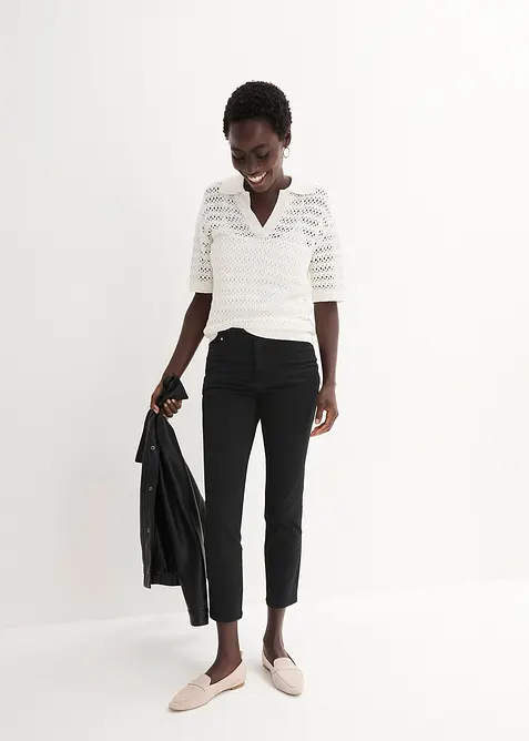 Stretchbyxa i bomullsmix, bonprix