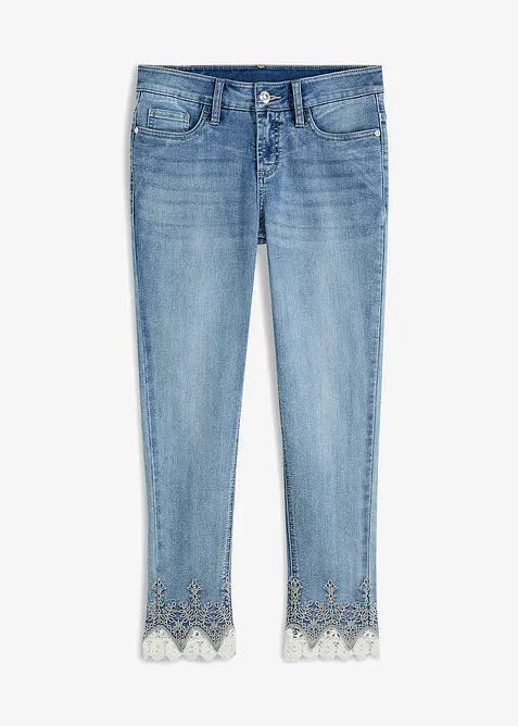 Skinny-jeans med spets, bonprix
