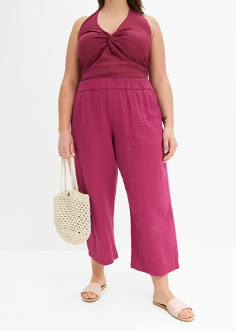 Marlenebyxa i bomullsmuslin, bonprix