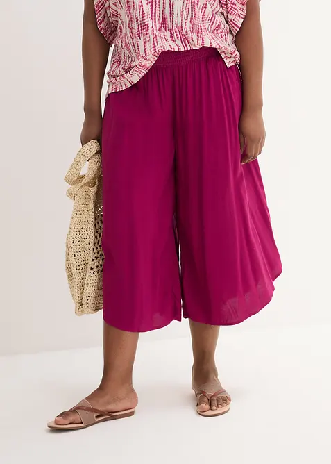 Vadlång culottebyxa av hållbar viskos, bonprix