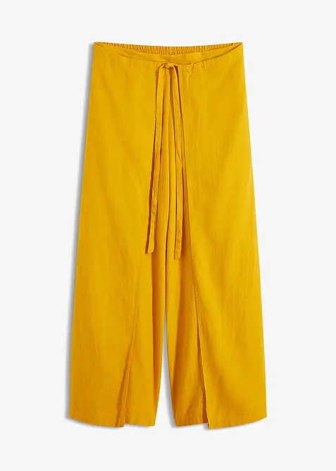 Palazzobyxa i luftig linnemix, bonprix