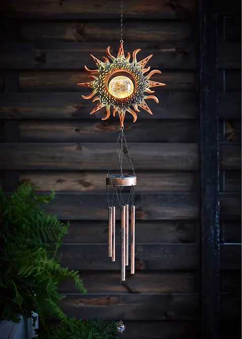 Solcellsdekoration med vindspel och glaskula, bonprix