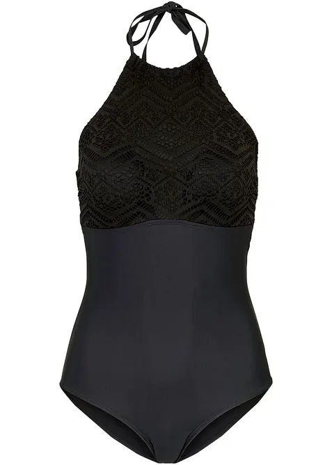 Formande baddräkt med spets och medelhög, formande effekt, bonprix
