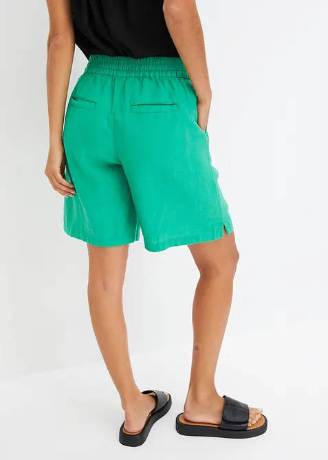 Dra p&aring;-bermudas i luftig linnemix, bonprix