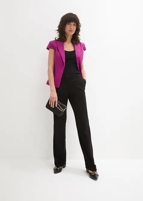 Kort&auml;rmad kavaj i bomullssatin, bonprix