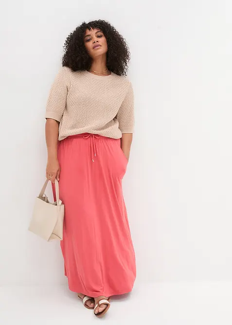 Jerseykjol av viskosmix, bonprix