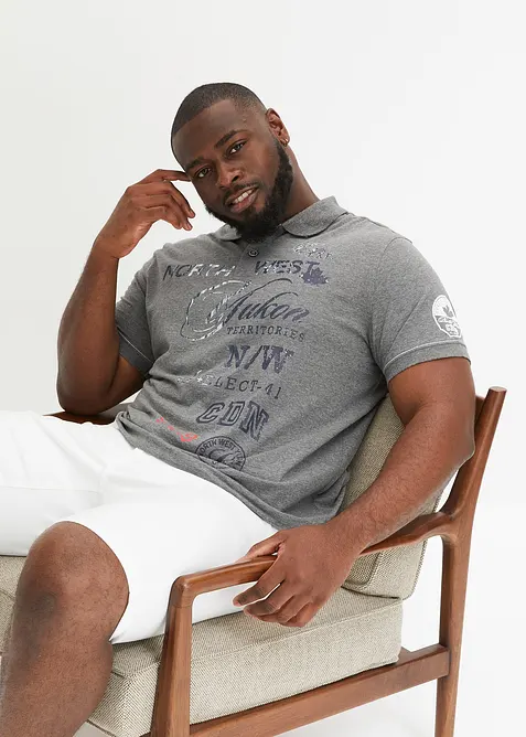 Kortärmad pikétröja i jersey, bonprix