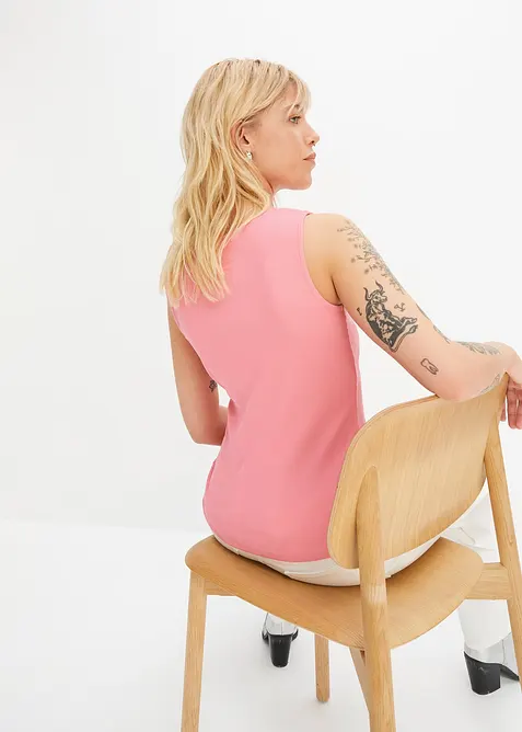 Ribbstickat linne i ekologisk bomull (2-pack), bonprix