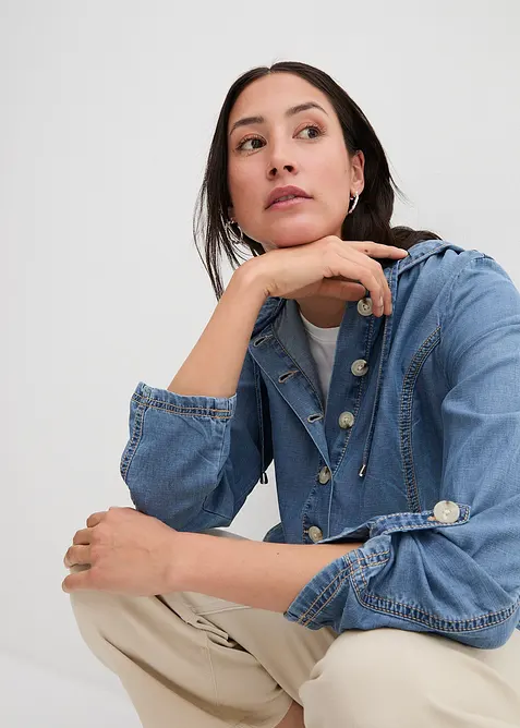 Skjortjacka med svalkande linne, bonprix