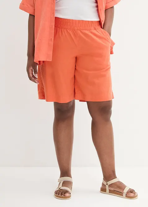 Shorts av lin- och viskosmix, bonprix