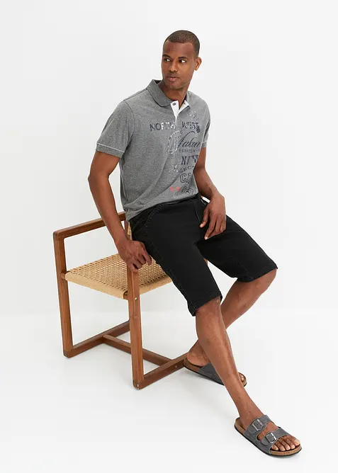 Kortärmad pikétröja i jersey, bonprix