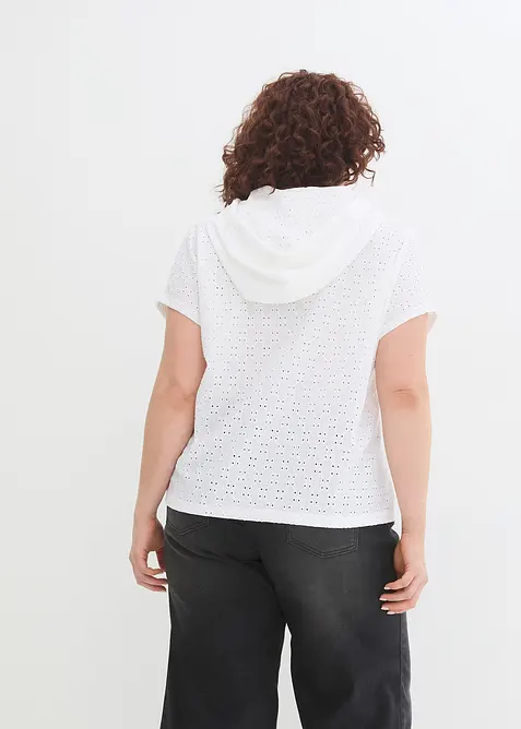 Topp med knappslå och luva, bonprix