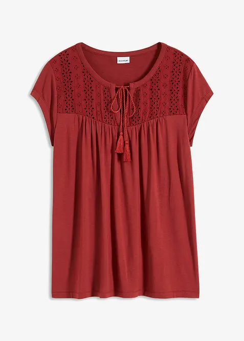 Topp med hålbroderi, bonprix