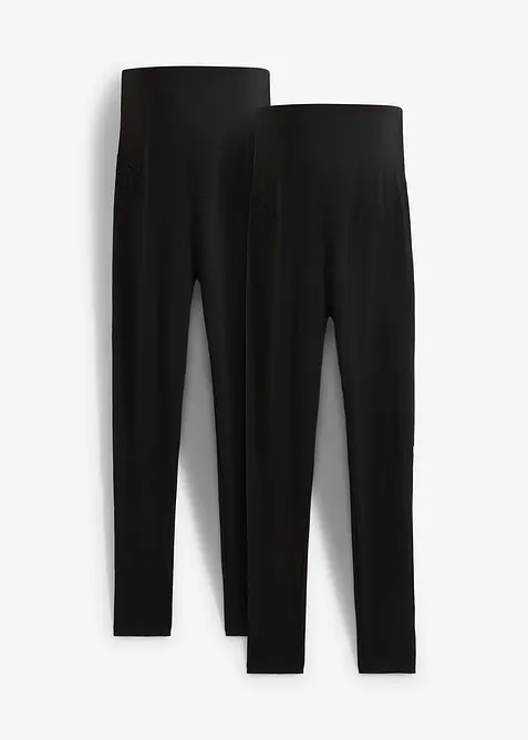 Mammaleggings av ekologisk bomull (2-pack), bonprix