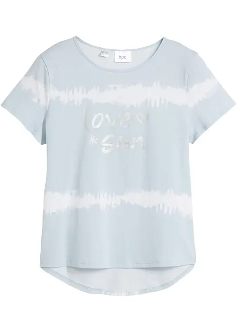 T-shirt med längre bakstycke av ekologisk bomull för barn, bonprix