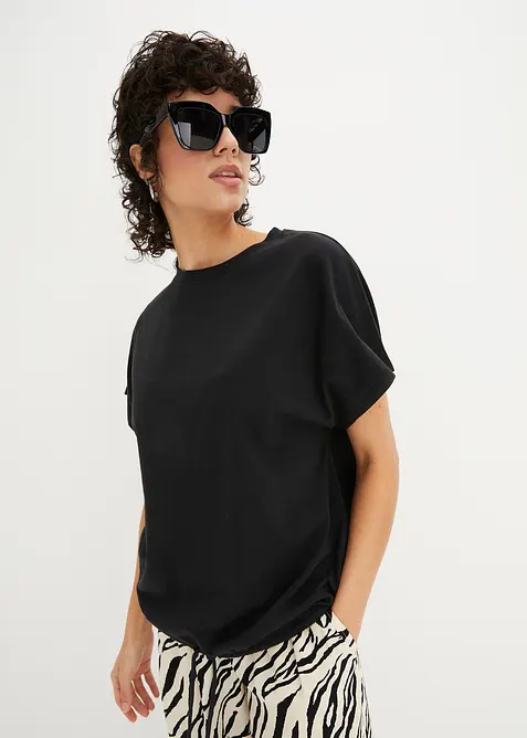 Topp med knytband i nederkanten, i mix av bomull och viskos, bonprix