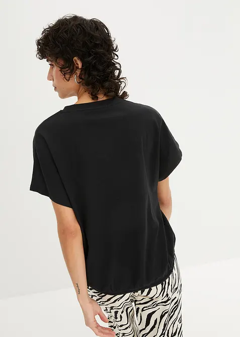 Topp med knytband i nederkanten, i mix av bomull och viskos, bonprix