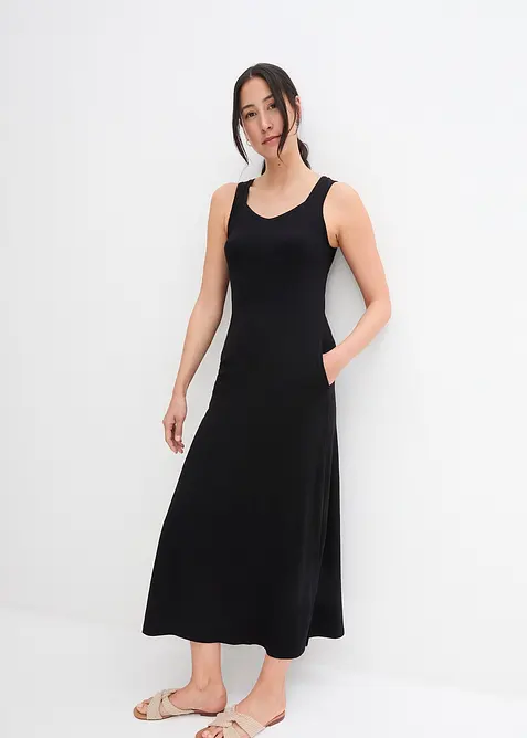 Maxiklänning i jersey av bomull och viskos, bonprix